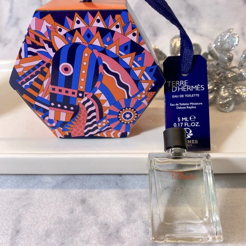 Hermes Terre d’Hermes EDT,Woody-Mini 5ml,0.17oz-Abstract Horse Blue Gift Box-NEW